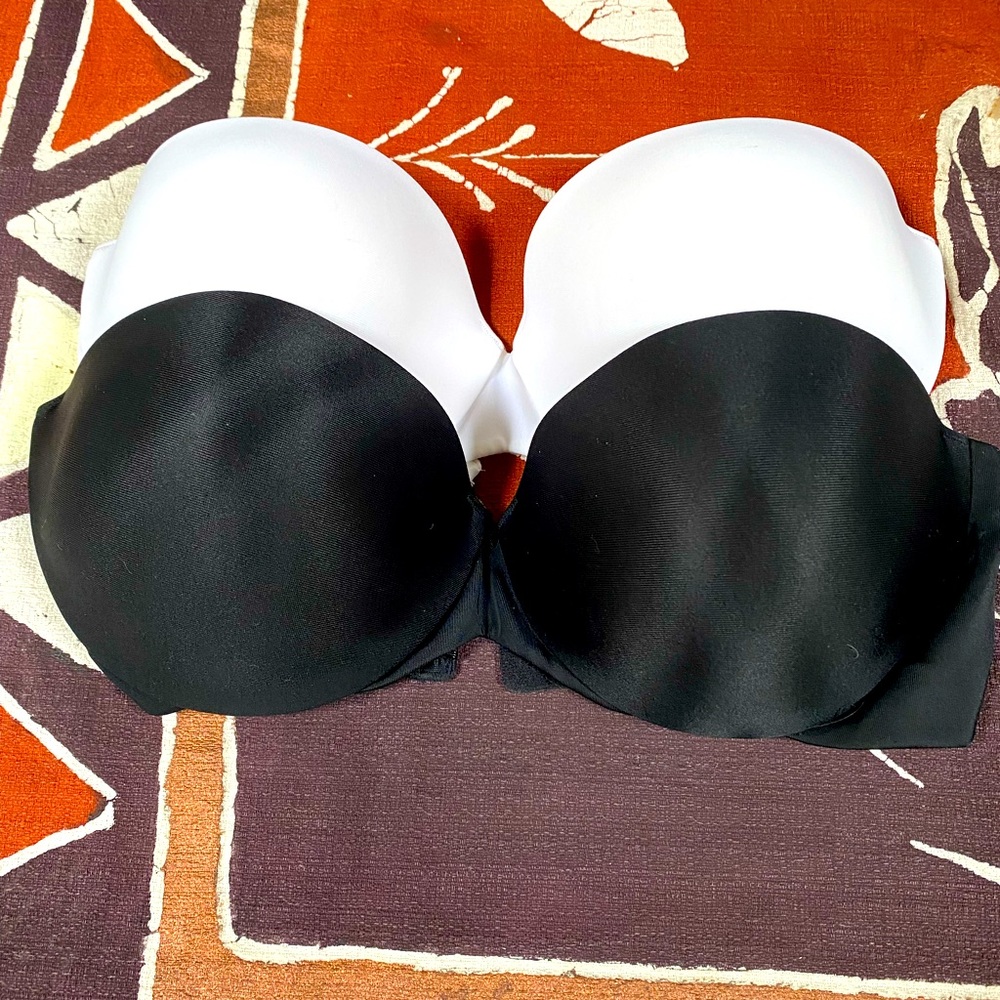 Two strapless bras